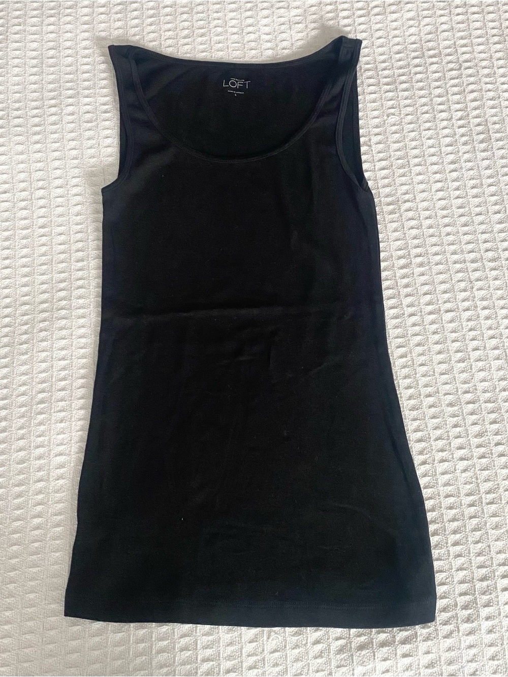 LOFT Black Scoop Neck Tank Top